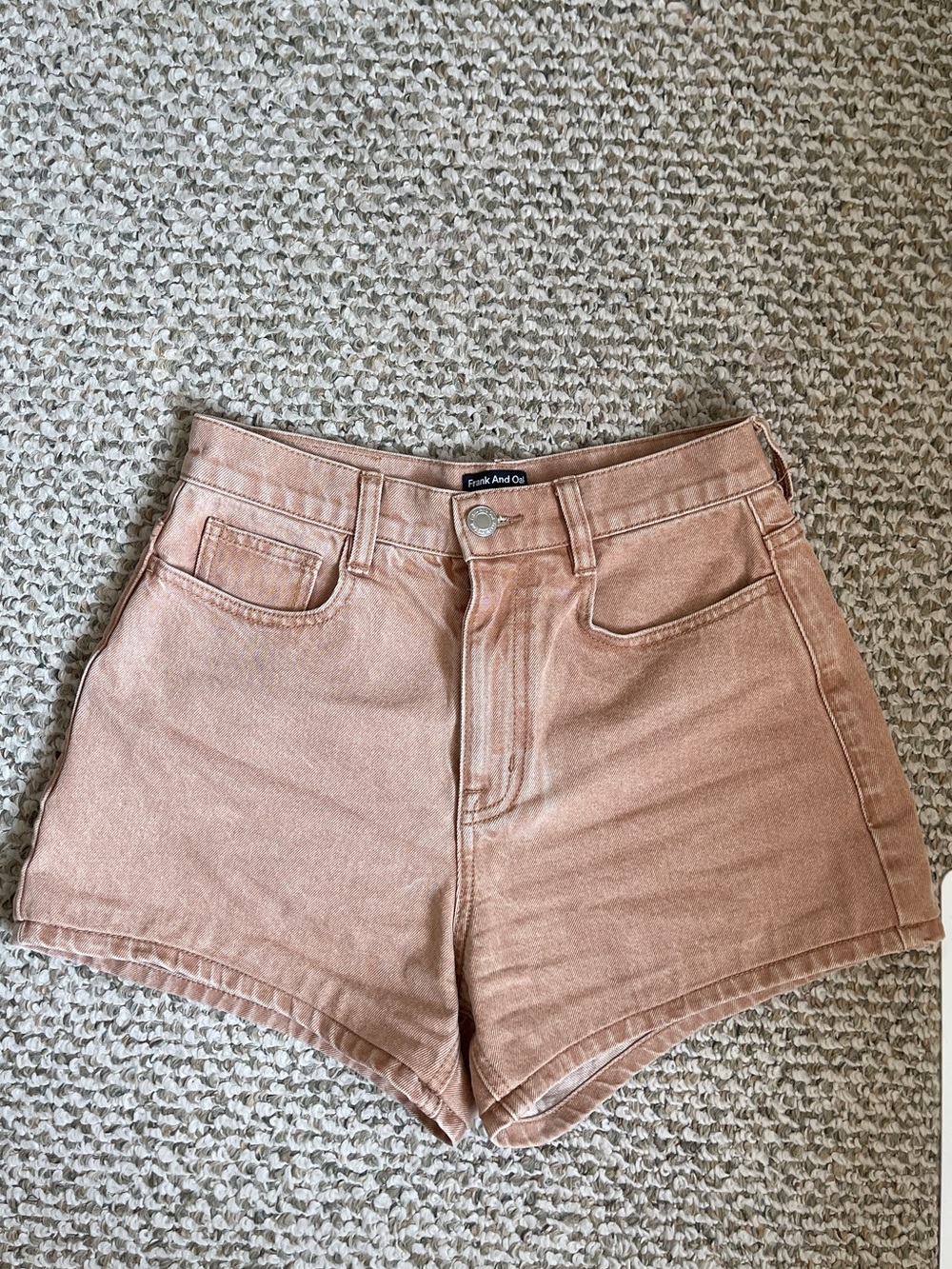 OAK + FORT High-Waist Brown Denim Shorts